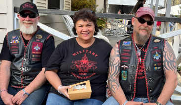 Moose pictured right with his wife Elvie and sub-branch Treasurer Homer.