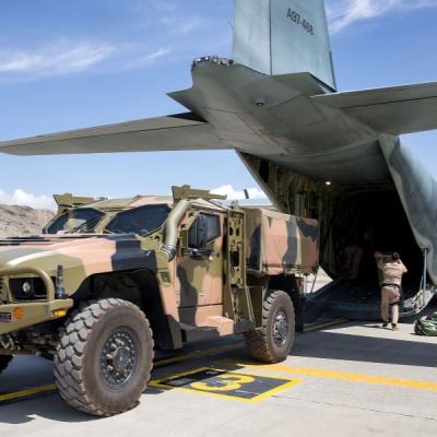 Truck and plane in Afghanistan